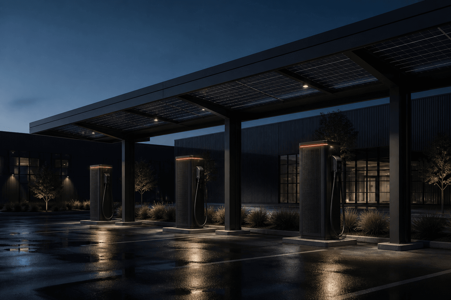 EV charging infrastructure at an integrated commercial property